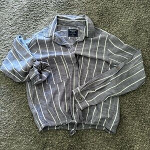 Abercrombie & Fitch Chambray and White Striped Shirt